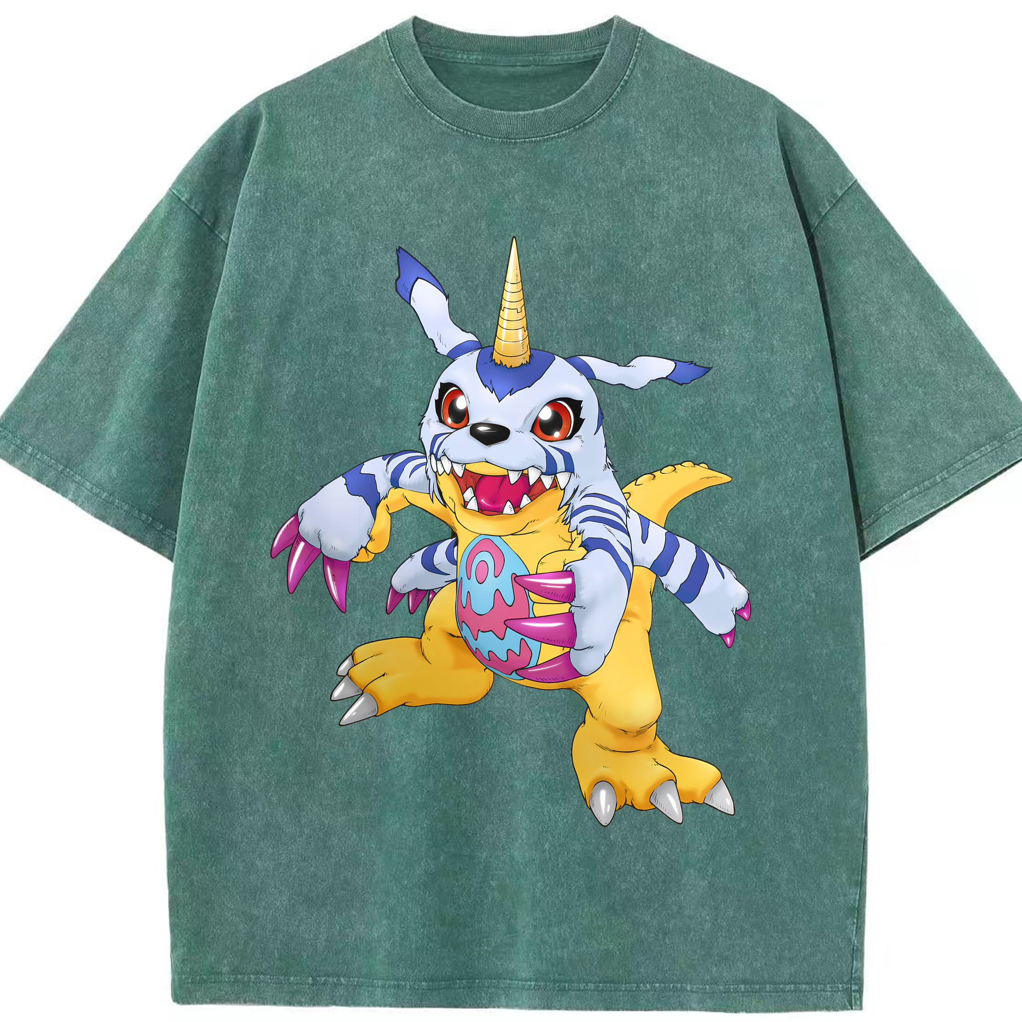 （画像用） Digimon デジタルモンスター/デジモン 綿100% ヴィンテージ風 半袖Tシャツ（フロントプリント）